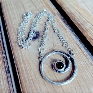 Hand Crafted Silver Garnet Necklace